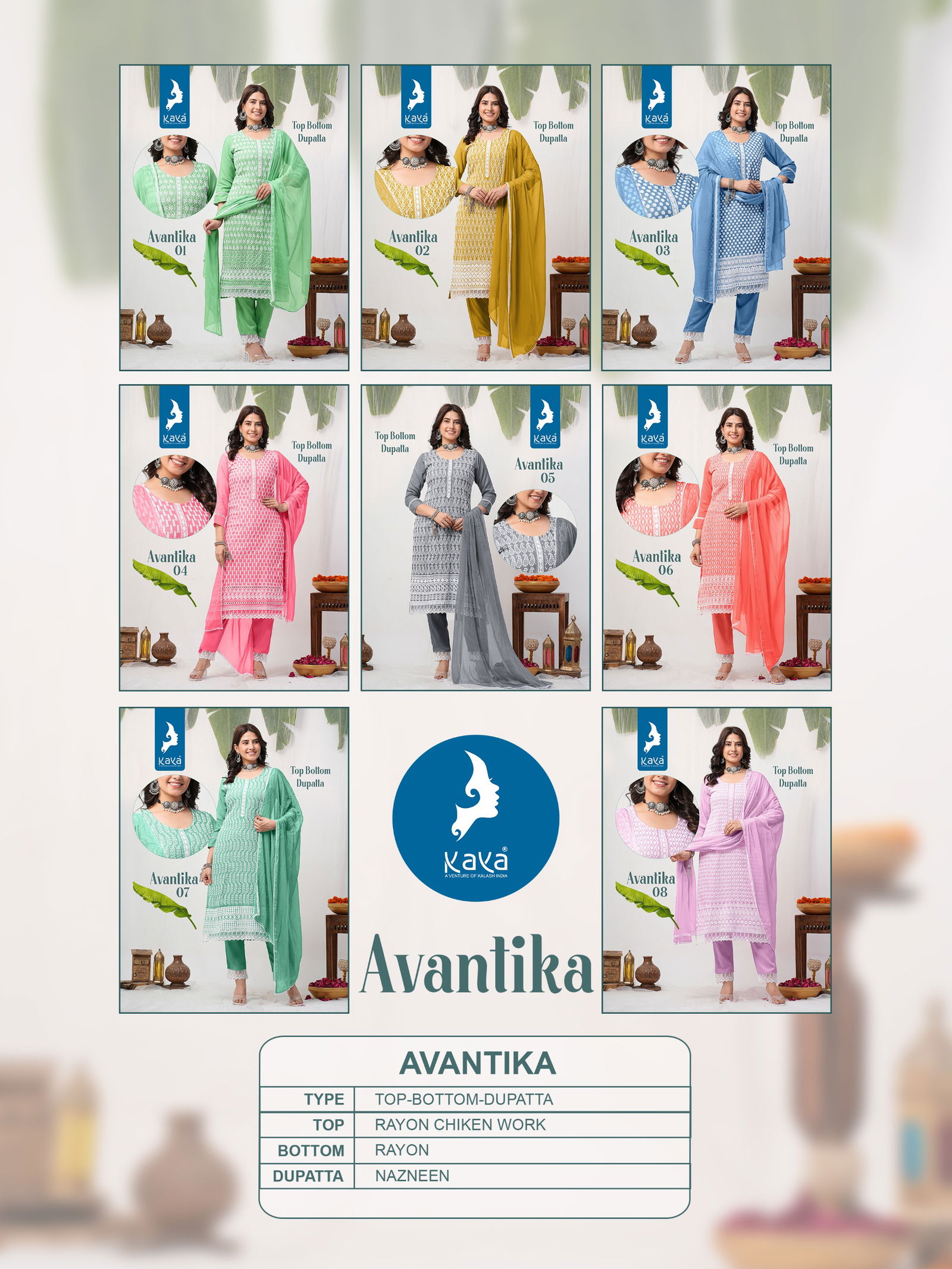 Avantika By Kaya Rayon Designer Kurti With Bottom Dupatta Wholesale Price In Surat